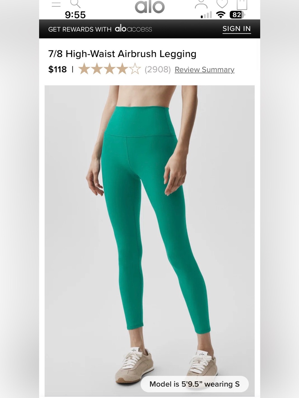 NWT ALO 7/8 High-Waist Airbrush legging 🔥